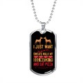Stainless Steel or 18k Gold Dog Tag Necklace with 24" Chain J138944