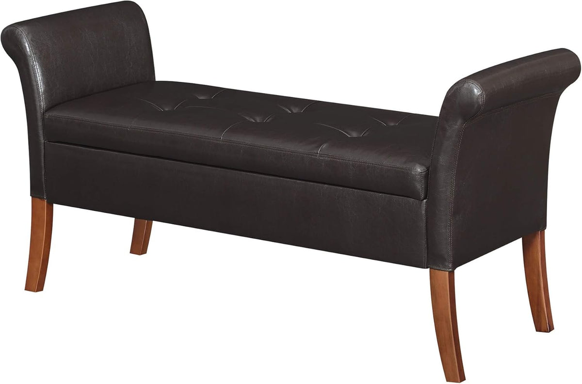 Beige Botanical Storage Bench Z546