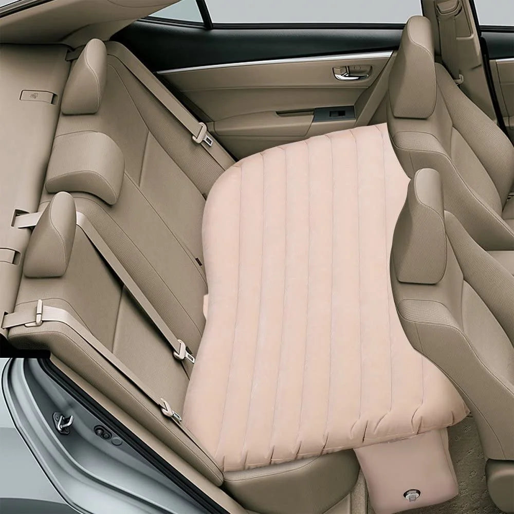 Car Bed Air Mattress with Motor Pump, Two Pillows, Natural Beige U200363