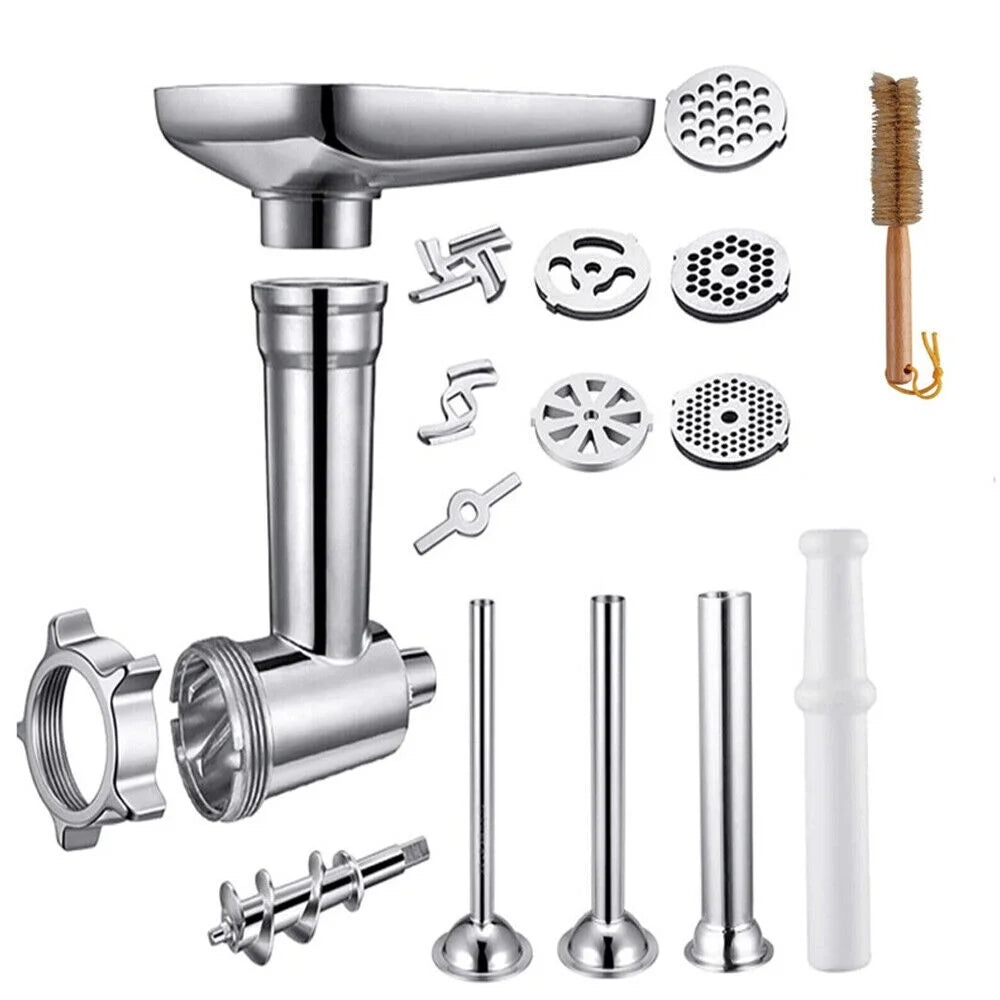 Metal Food Grinder Attachment for KitchenAid Stand Mixers with Sausage Stuffer Tubes N5687