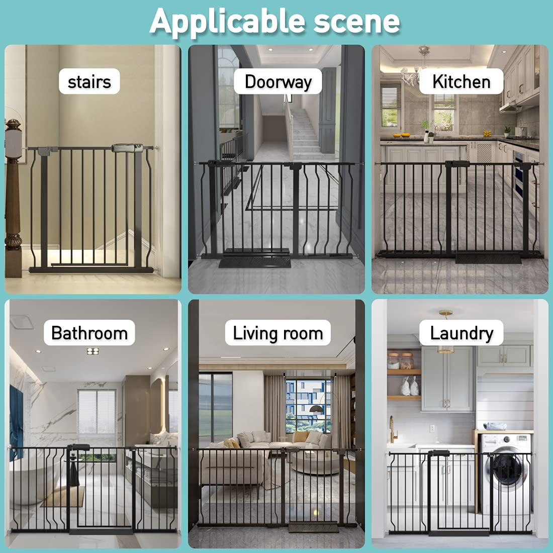 Black Metal Baby Gate Z8883