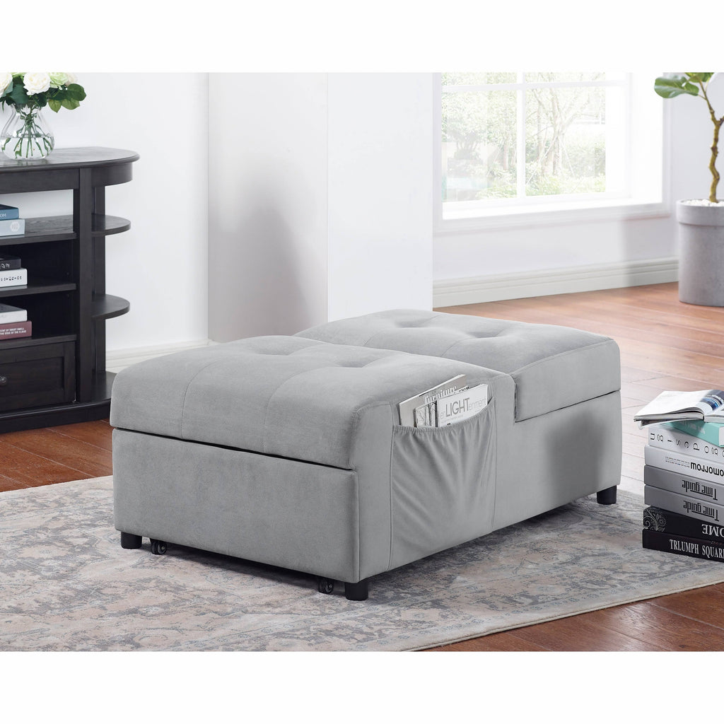 Grey Upholstered Futon Chair Y286
