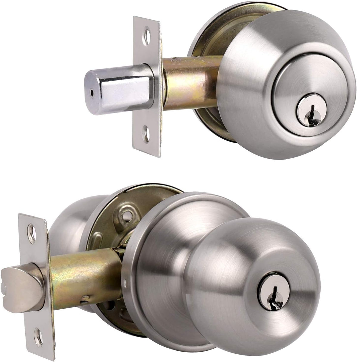 Entry Door Knob Lockset and Single Cylinder Deadbolt Combination Set in Oil Rubbed Bronze M51170
