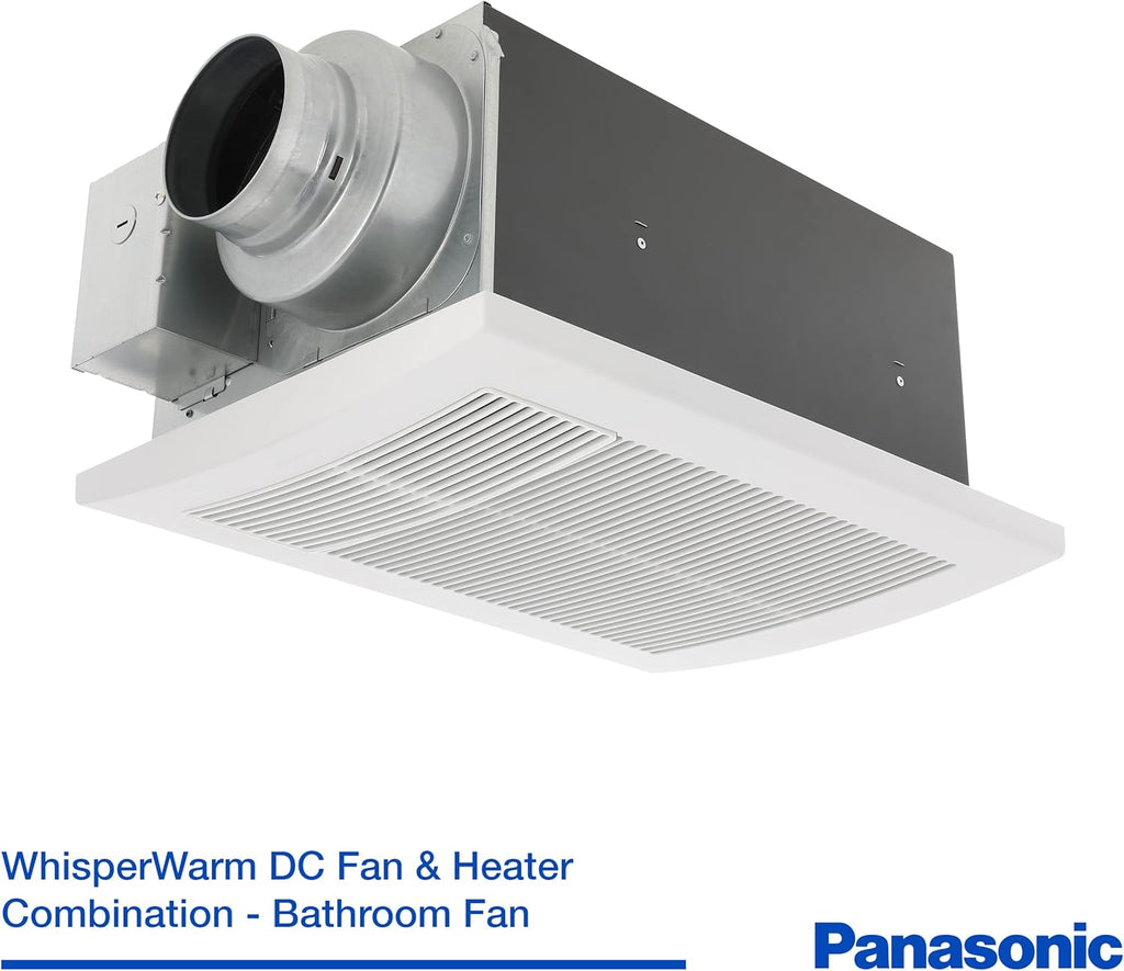 WhisperWarm DC Bathroom Fan with Heater, 50-80-110 CFM E497