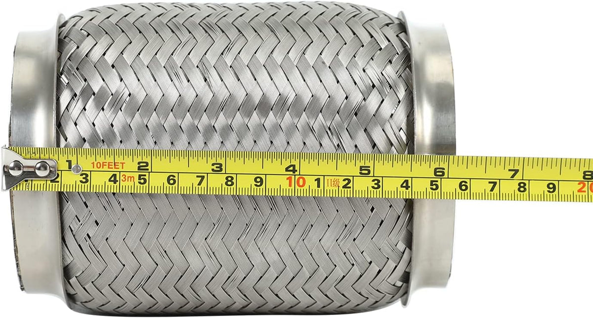 2PCS Stainless Steel Exhaust Flex Pipe Double Braid 3.5" x 6" Long Heavy Duty V204