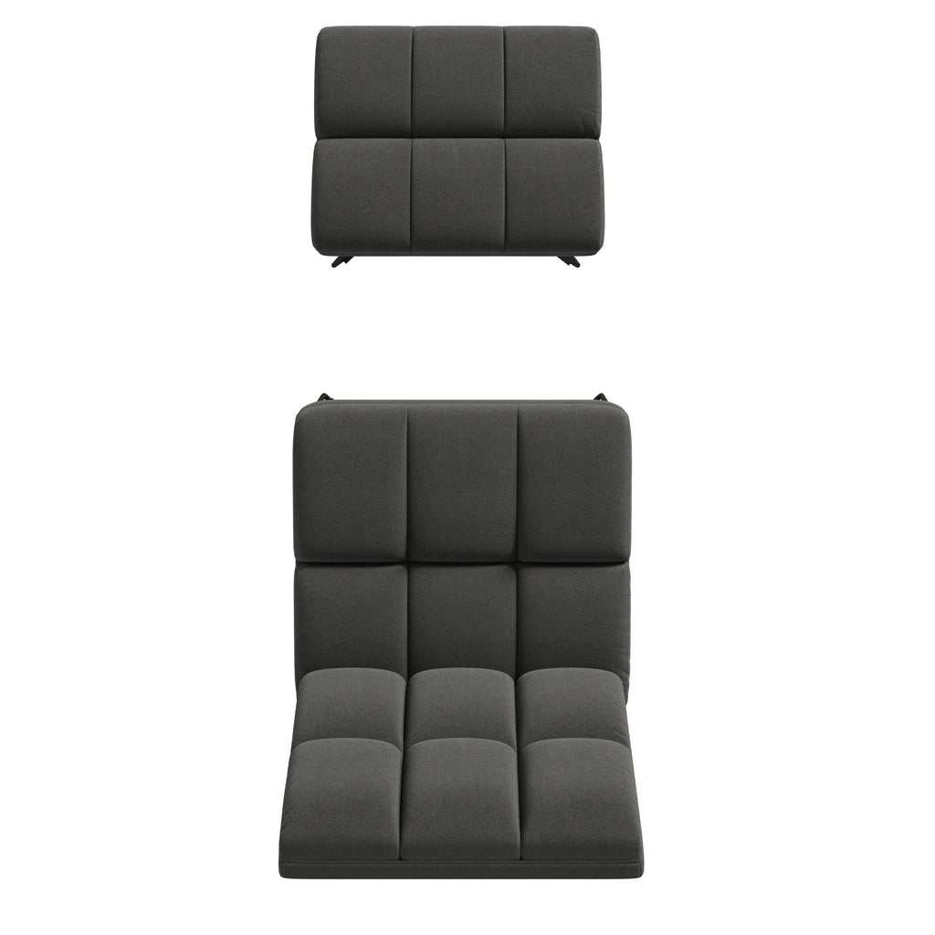 Turquoise Blue Armless Chair and Ottoman D423