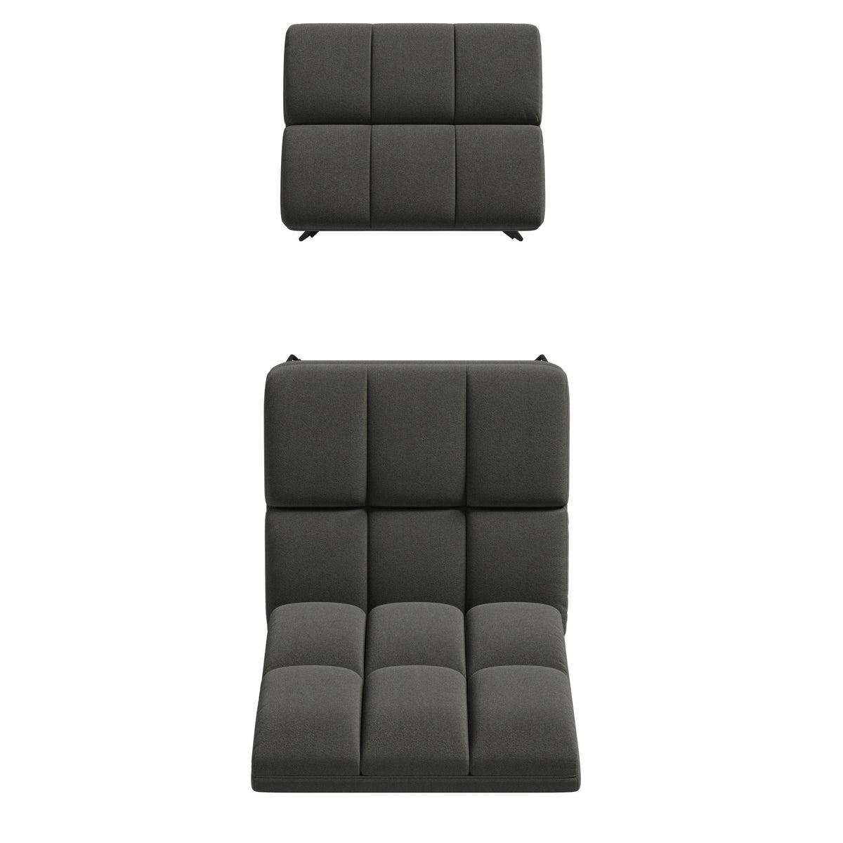 Turquoise Blue Armless Chair and Ottoman D423