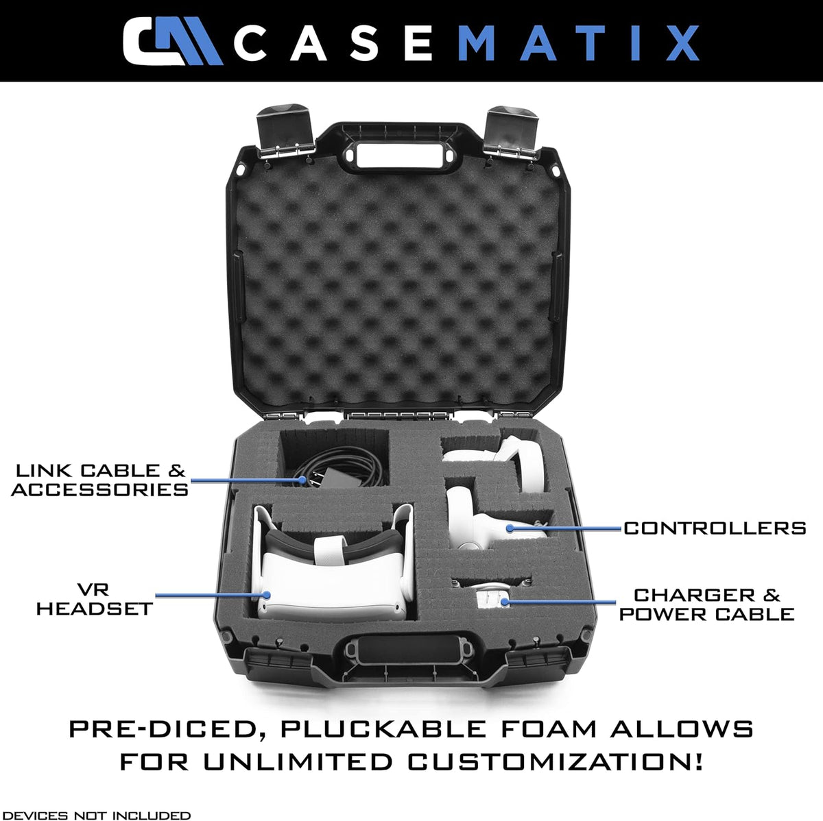 Hard Case for VR Gaming Headset with Customizable Foam I156090