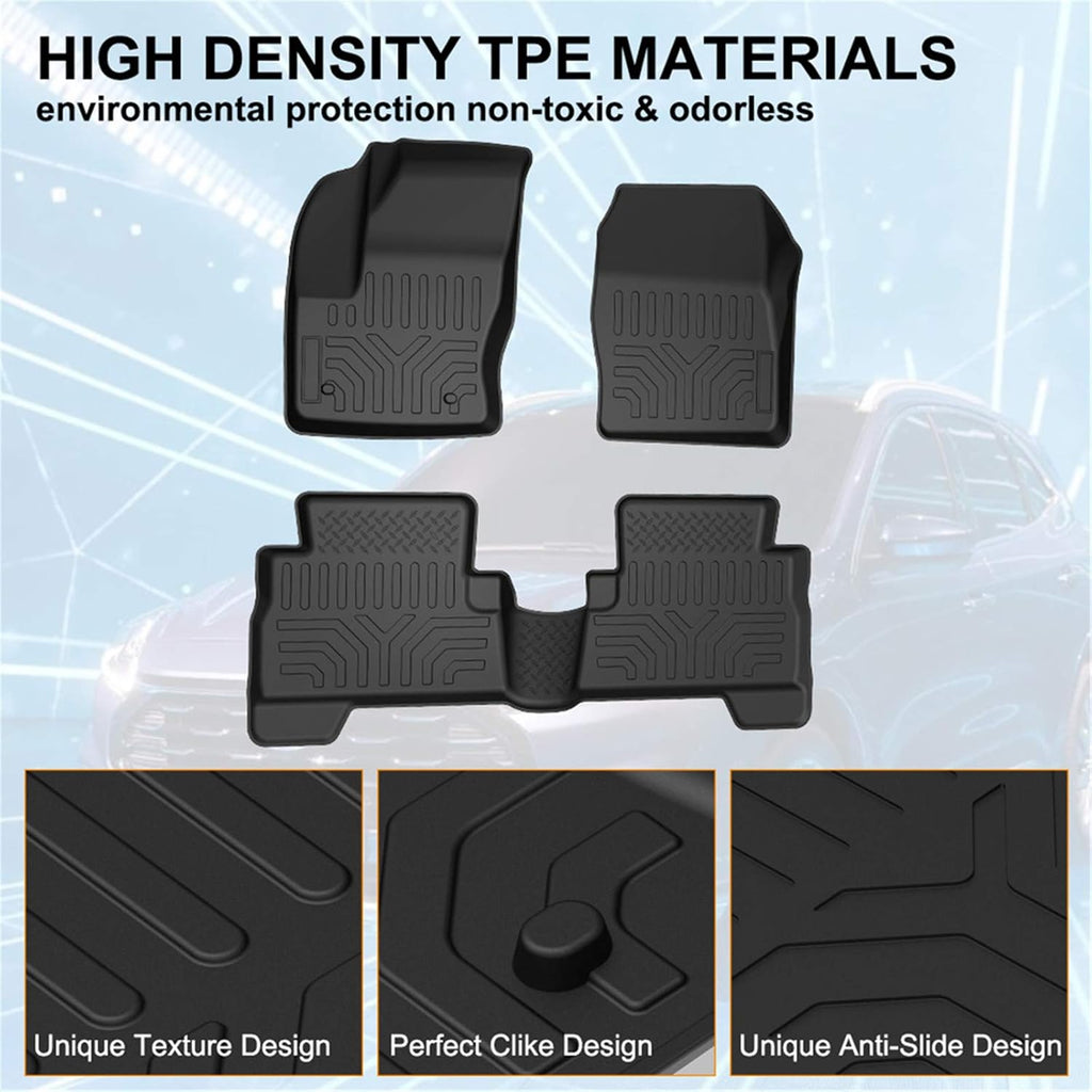 Black TPE All Weather Floor Mats for Ford Escape U600
