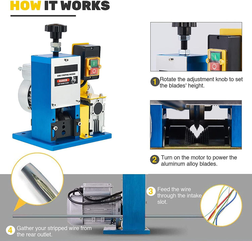Automatic Electric Wire Stripping Machine, Aluminum Alloy, 1.5mm-25mm V841