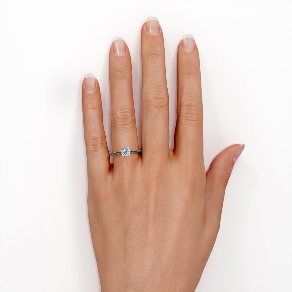 18K White Gold Plated Moissanite Engagement Ring N269