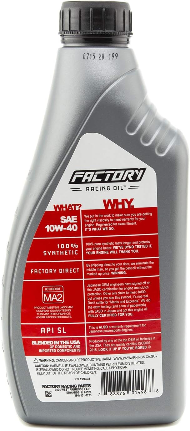 SAE 10W-40 Full Synthetic Oil Change Kit, 4 Quarts of Oil, 1 Filter, 1 Crush Washer, 1 Funnel, Pack of 2 G3740