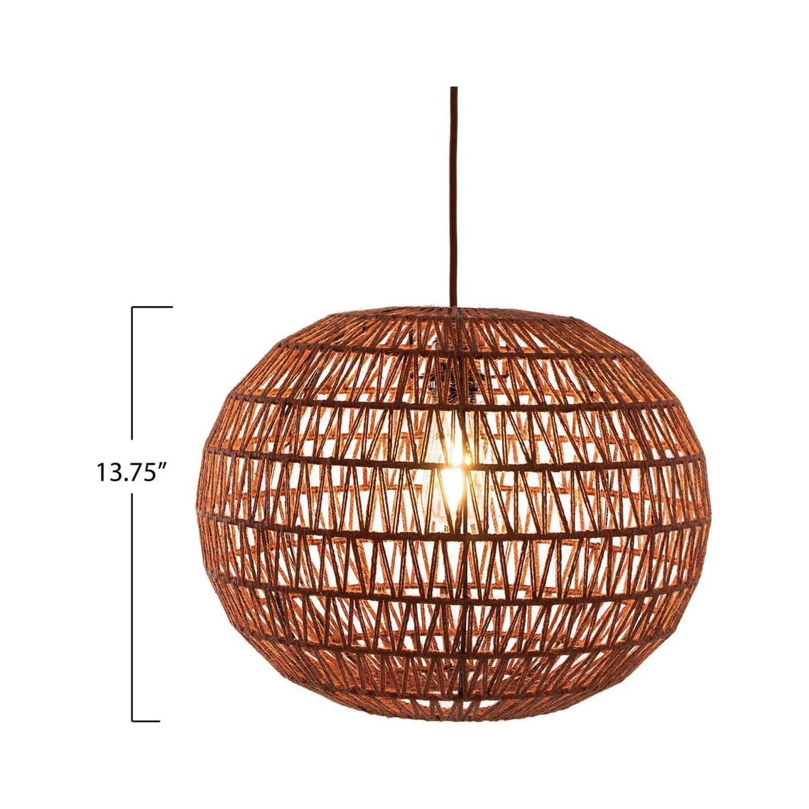 Woven Hemp Rope Pendant Light E29665