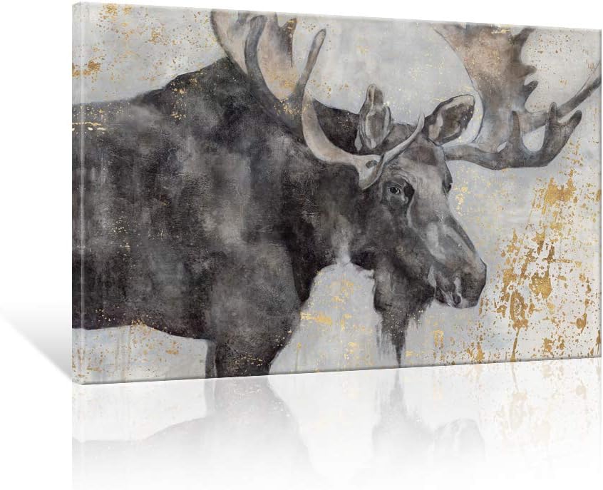 Abstract Bull Elk Wildlife Canvas Print Wall Art 36 x 24 Inch C2885