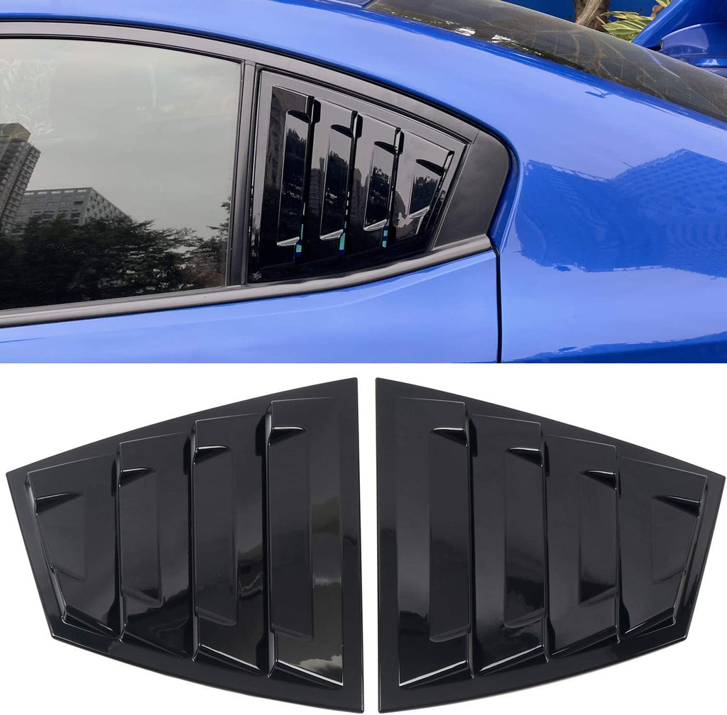 Back Side Window Louvers Cover ABS 2PCS Carbon Fiber Grain W51369