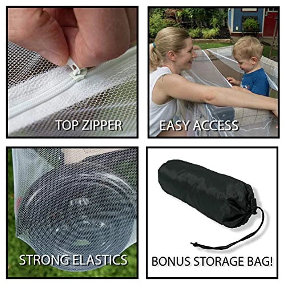 Mosquito Net with Zippers, Universal Size Portable Mesh Netting with Storage Bag M809017