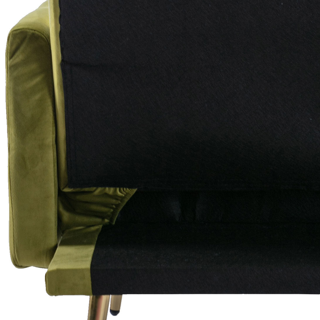 Olive Green Velvet Tufted Accent Chair with Ottoman J926168