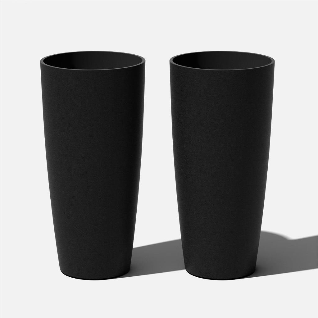 Black 2-Pack Plastic-Stone Planter O918