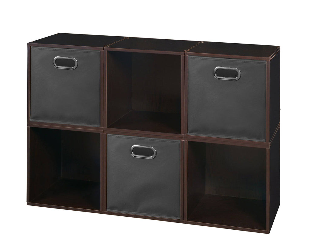 6 Cubes and 3 Canvas Bins Storage Set Truffle/Grey R754179
