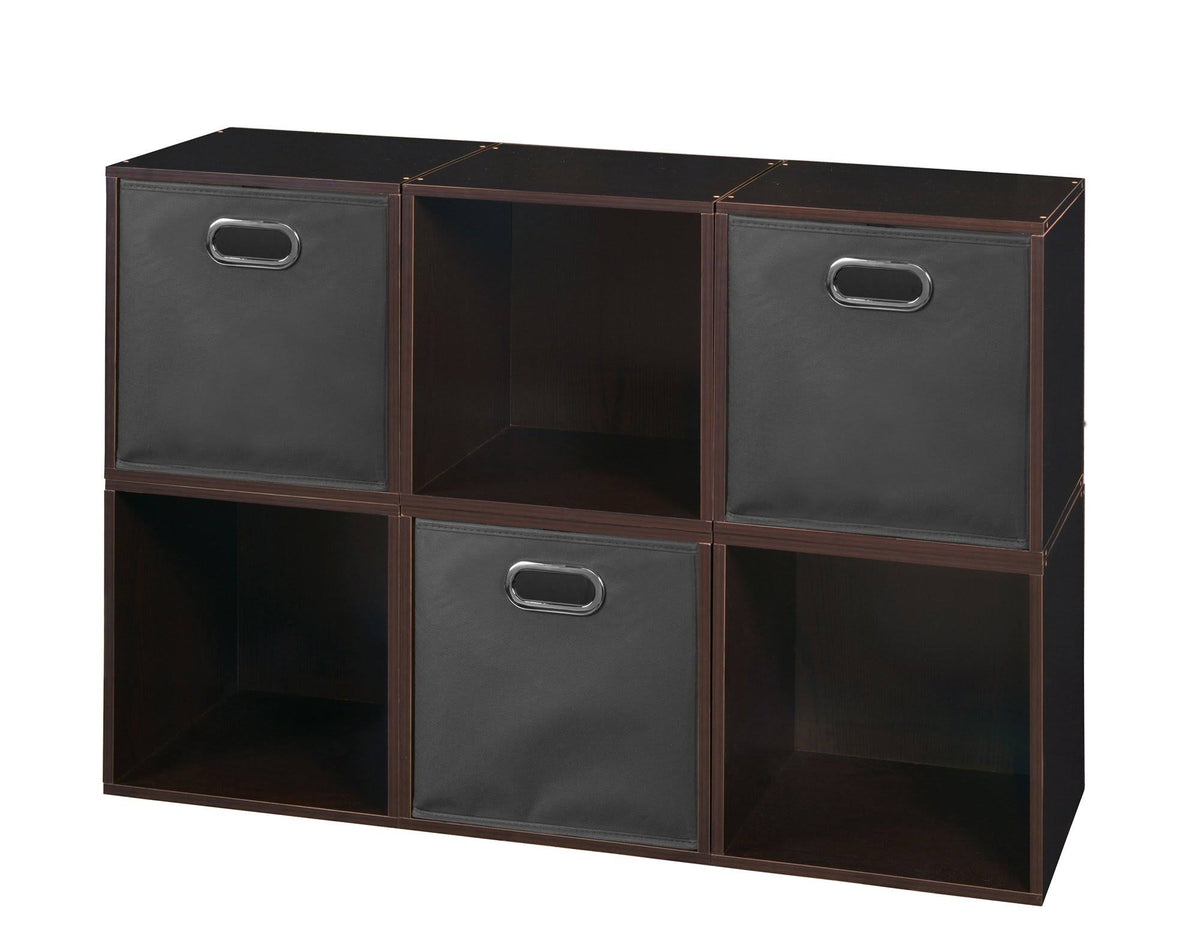 6 Cubes and 3 Canvas Bins Storage Set Truffle/Grey R754179