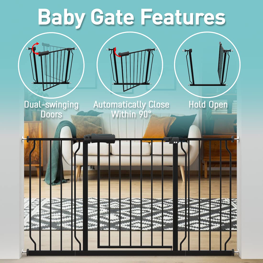 Black Metal Baby Gate Z8883