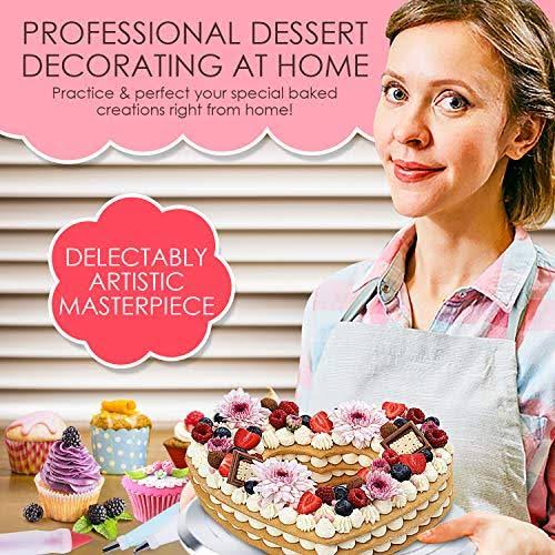 78 Piece Cake Decorating Supplies Kit with Aluminium Rotating Turntable Stand F359