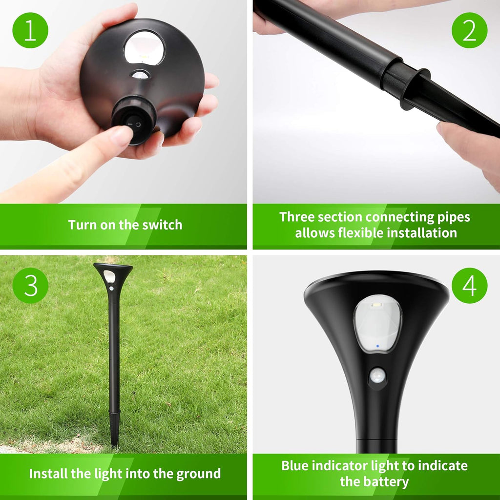 Black Solar Powered Pathway Lights W52308