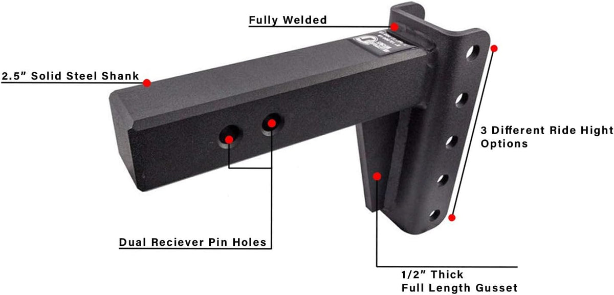 2.5" Adjustable Heavy Duty Trailer Hitch with Dual Ball M5315