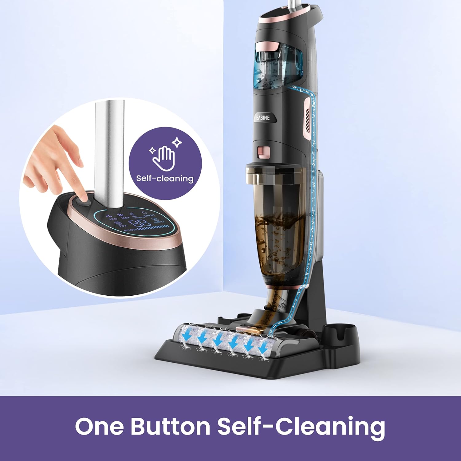 Cordless Stick Vacuum Cleaner, Lightweight Wet Dry Vacuum Cleaner W829