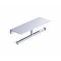 Matte Black Double Wall Mounted Toilet Paper Holder with Shelf I317