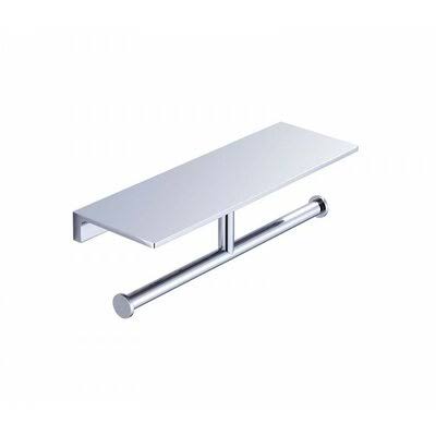 Matte Black Double Wall Mounted Toilet Paper Holder with Shelf I317