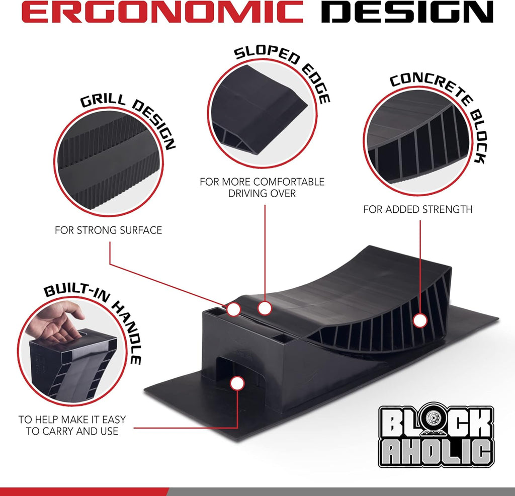 Curved Leveling Ramp with Chocks and Rubber Mat for Single Axle Campers Q197