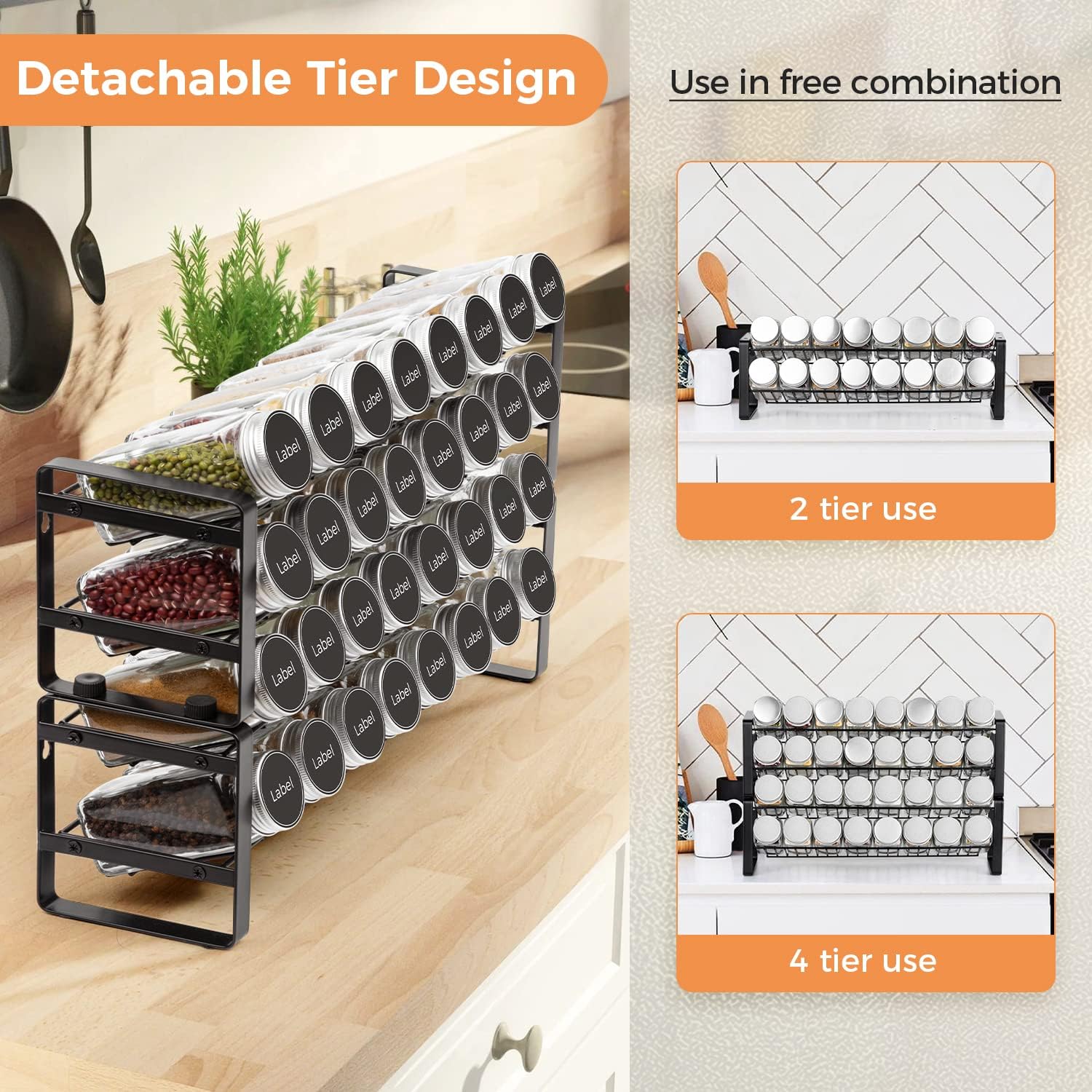4-tier Stackable Spice Rack Organizer Y3689