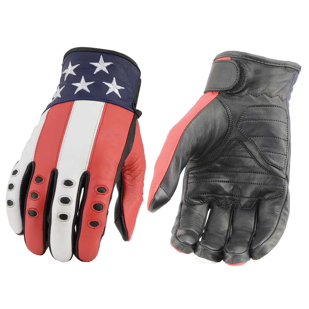 Black Leather Motorcycle Gloves L33320