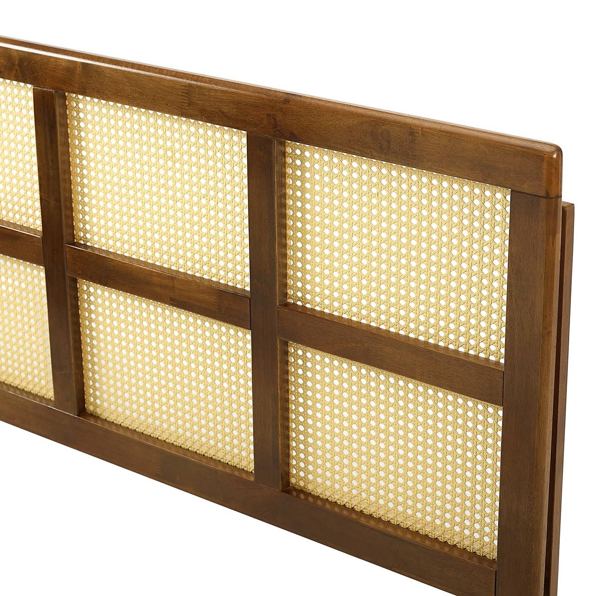 Queen Size Walnut Wooden Headboard R77641