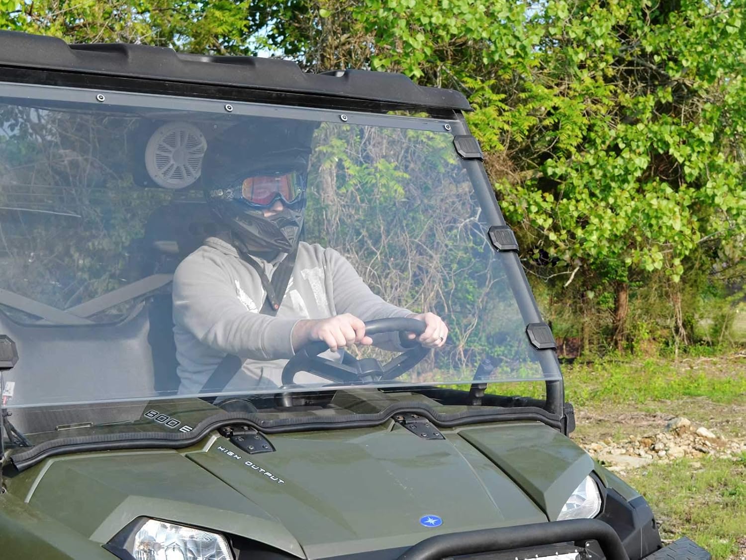 Heavy Duty Full Windshield for Polaris Ranger XP 800 / Ranger Crew / Ranger XP 800 6X6, 1/4 Clear Scratch Resistant Polycarbonate R335537