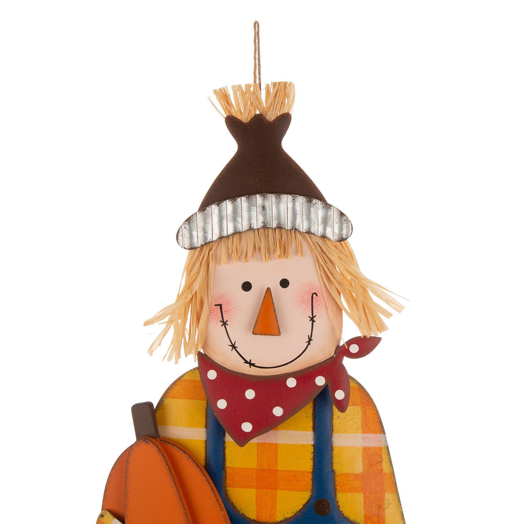 Orange and Blue Scarecrow Yard Stake Sign Decor H312
