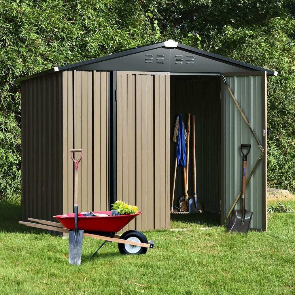 8' x 6' Storage Shed with Double Doors and Lock T859793