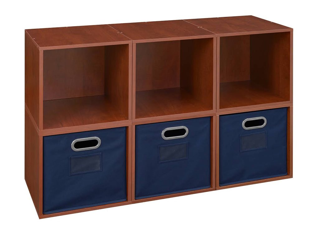 6 Cubes and 3 Canvas Bins Storage Set Truffle/Grey R754179