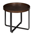 Bronze and Black Round Metal End Table N74465