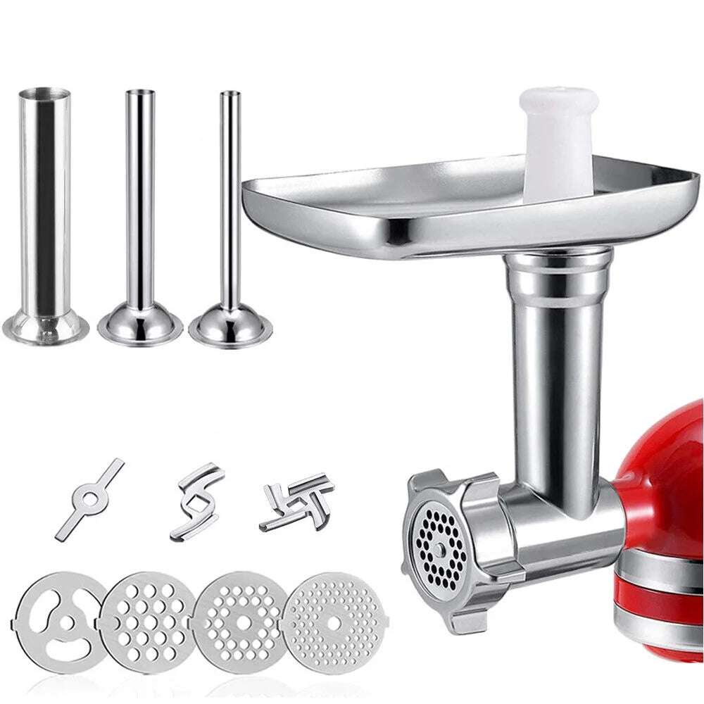 Metal Food Grinder Attachment for KitchenAid Stand Mixers with Sausage Stuffer Tubes N5687