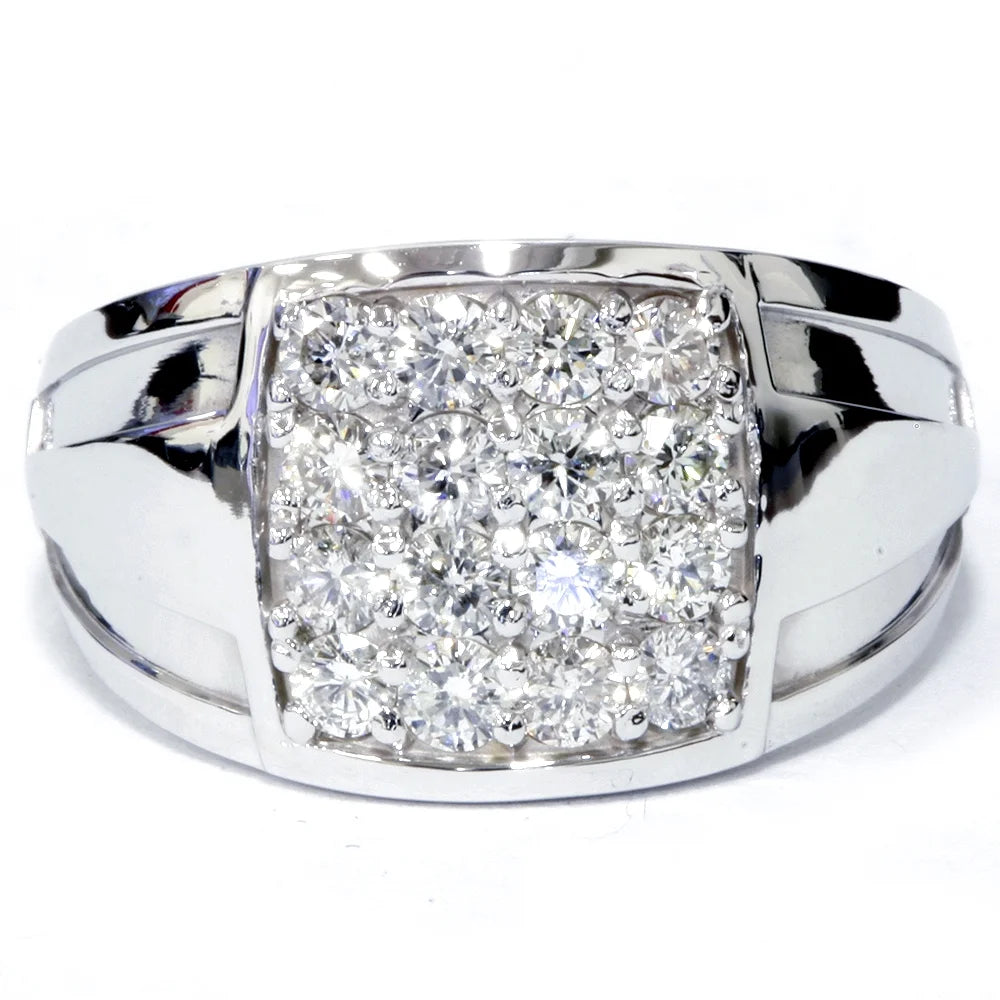 10k White Gold Diamond Mens Ring H47648