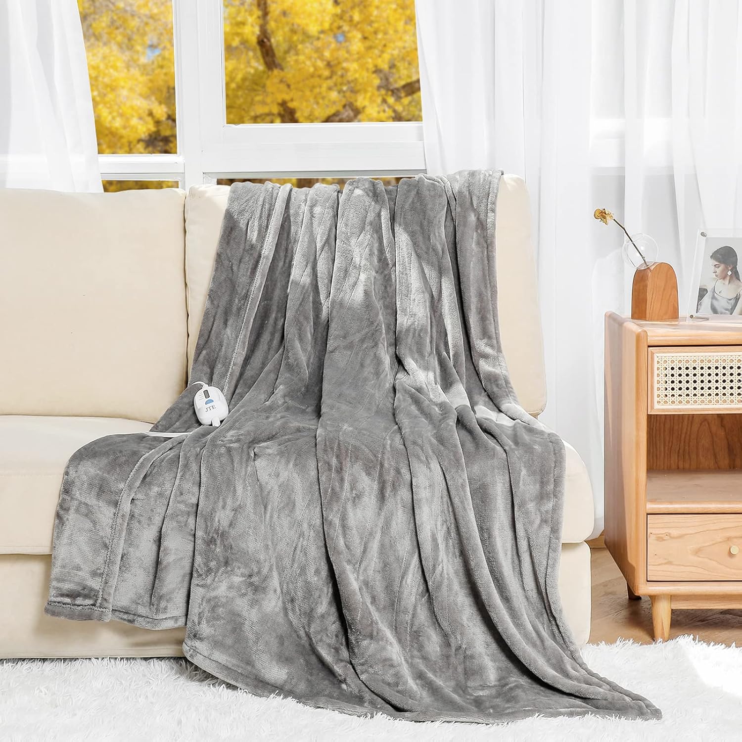 Oversize Twin Size Flannel Electric Heated Blanket U185