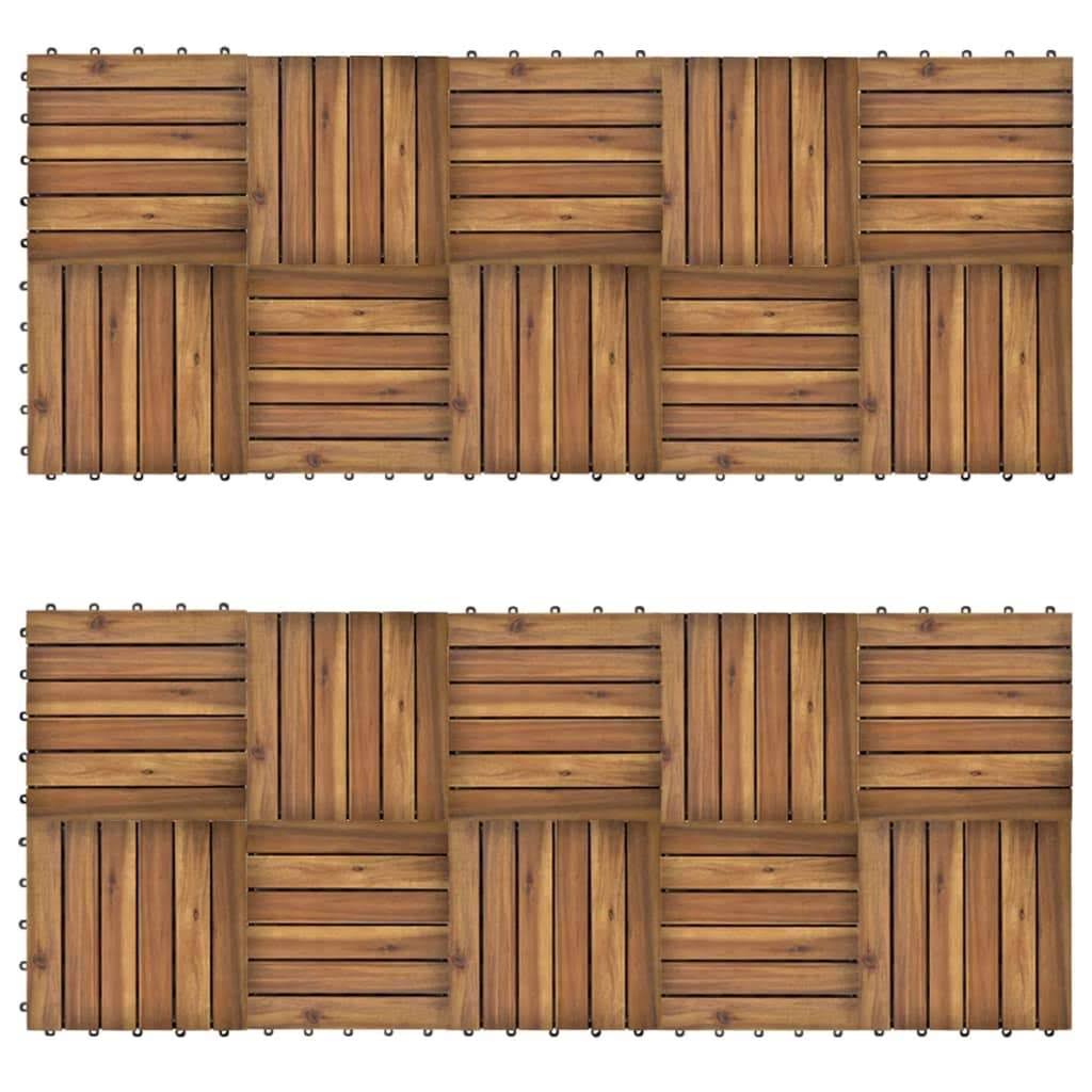 10 Pcs Acacia Decking Tiles V7107