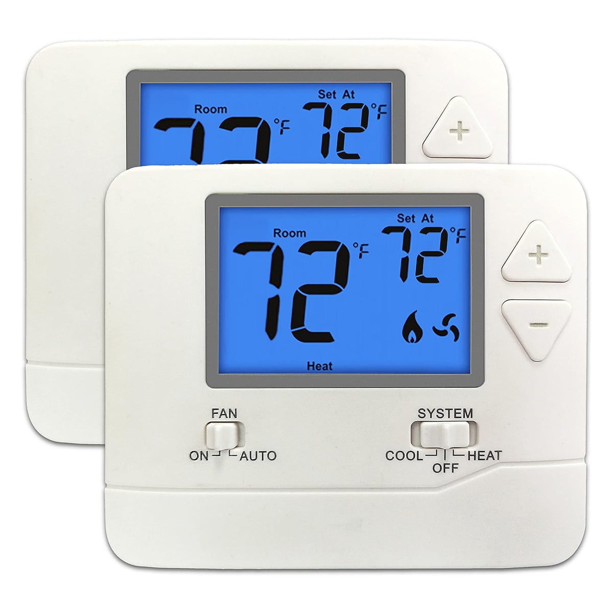 2PK White Non-Programmable Digital Thermostat with Large LCD Display H1664