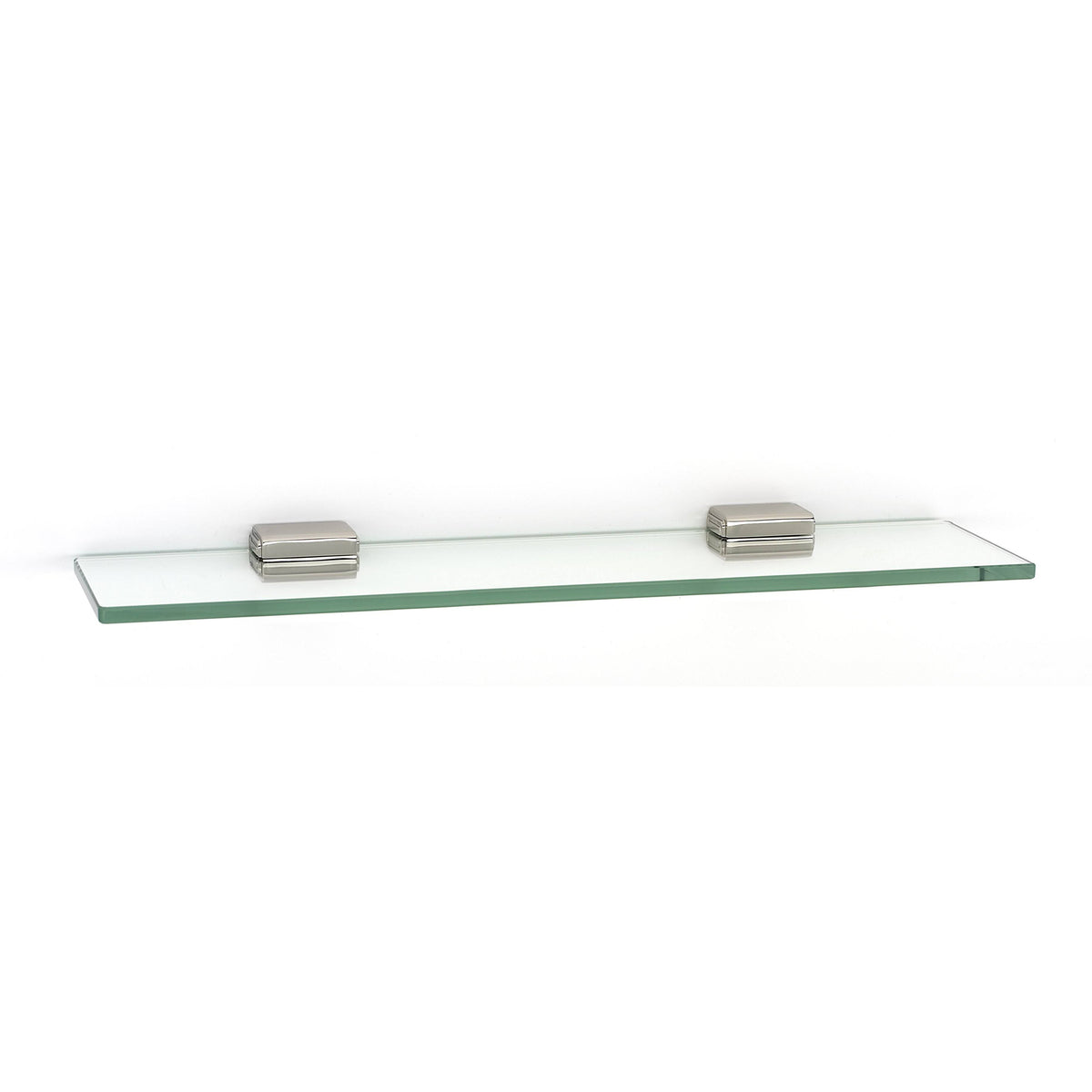 Polished Nickel 18x22 Glass Shelf with Brackets M633