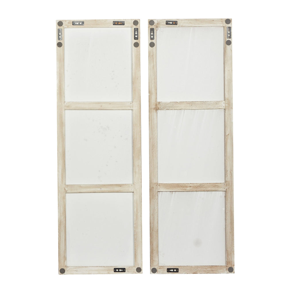Rectangular White and Beige Wood Wall Decor 16 in. x 48 in. H419