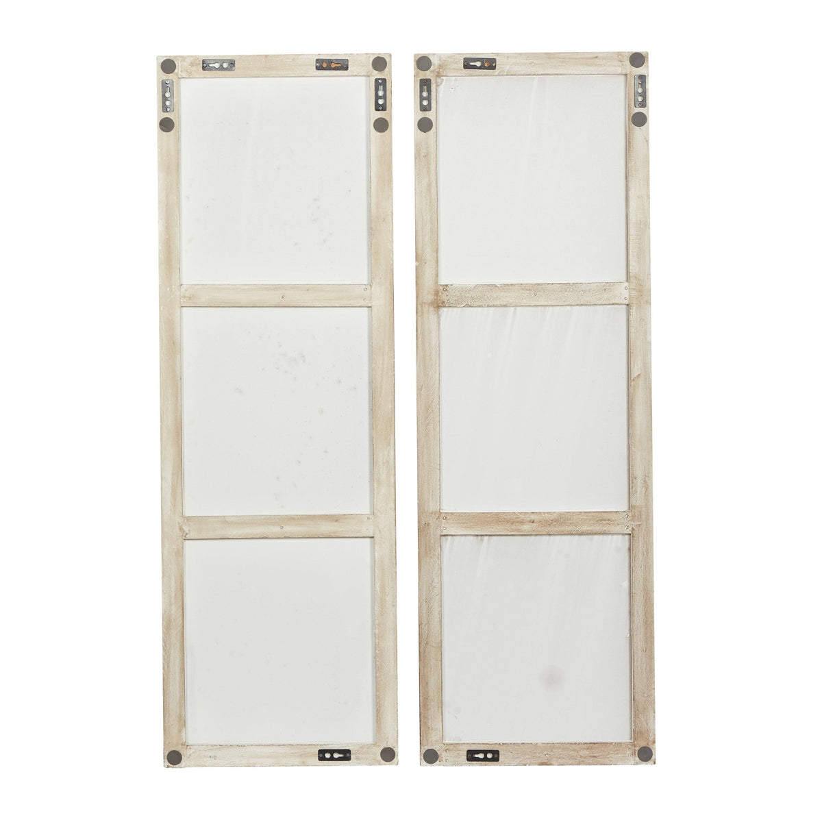Rectangular White and Beige Wood Wall Decor 16 in. x 48 in. H419