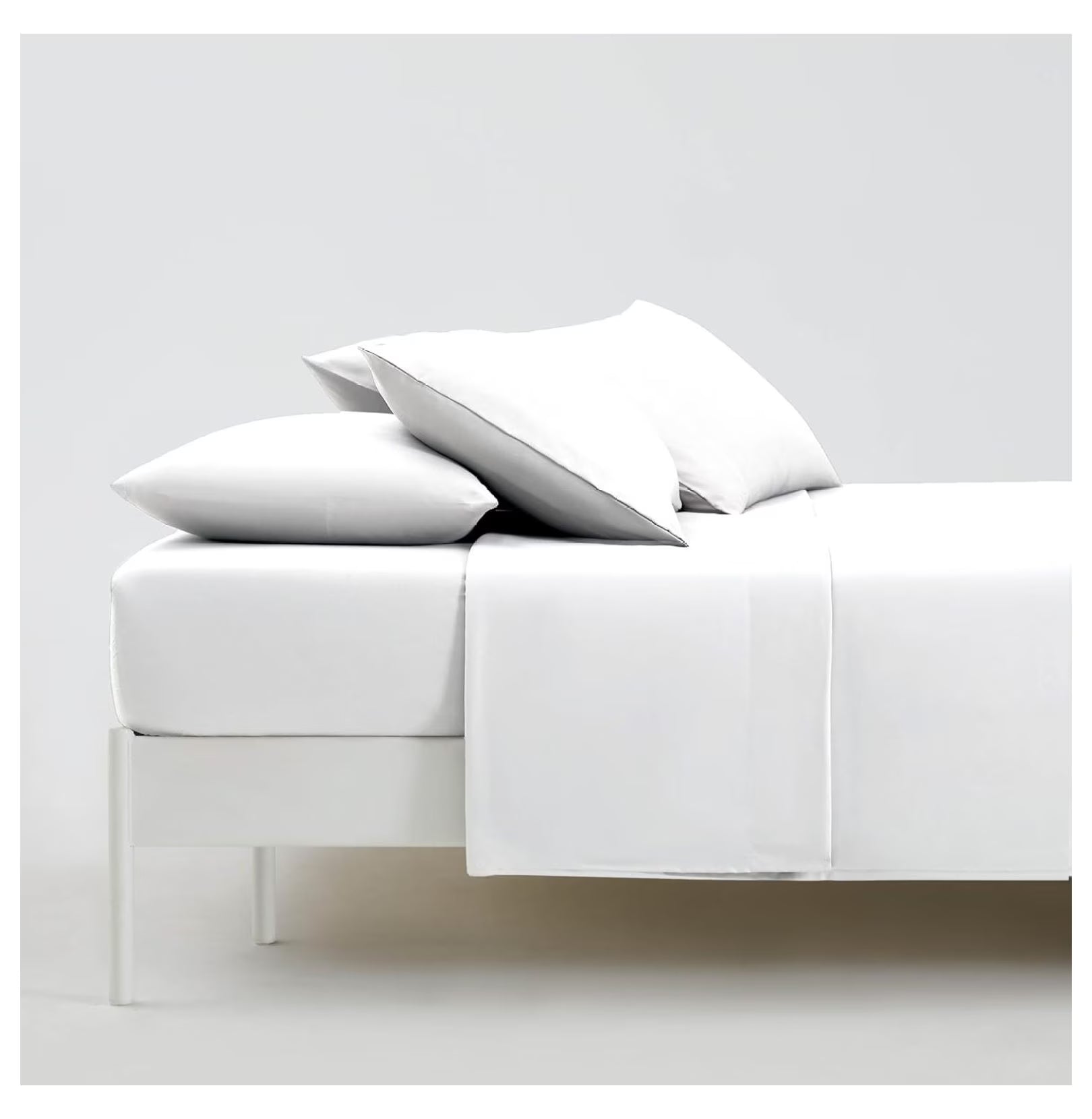 2-Pack Twin Size White Flat Sheets, 66" x 96" Q141654