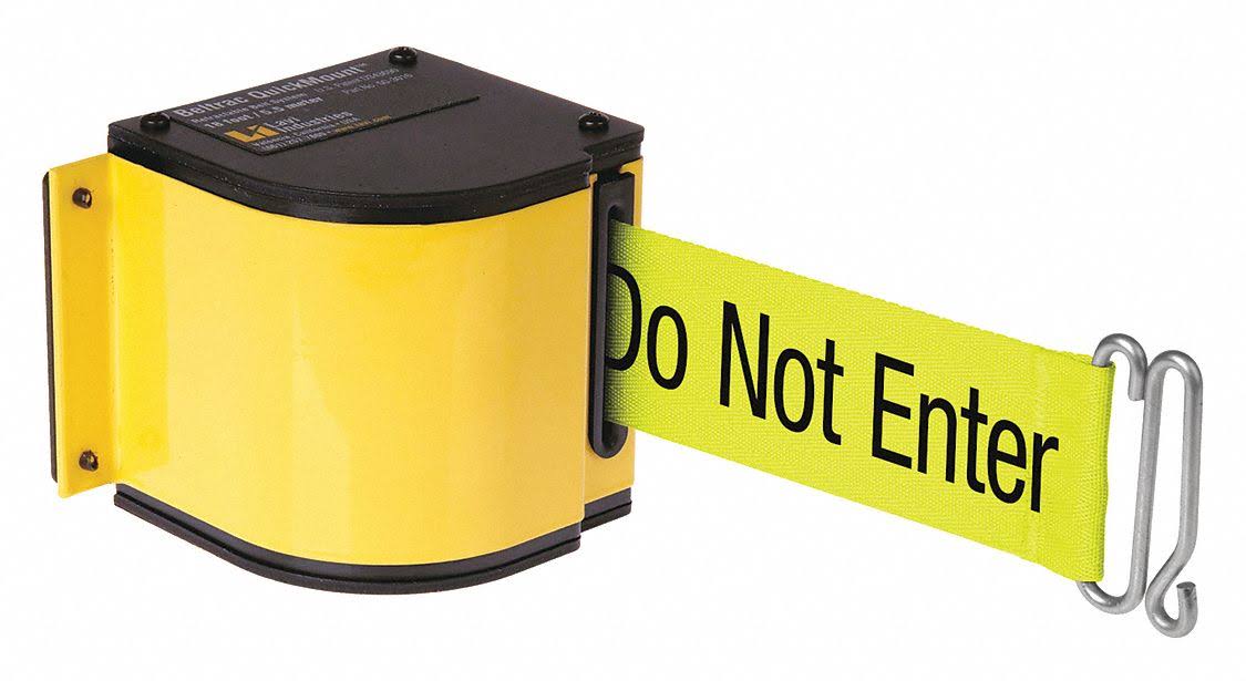 Yellow 18 ft. Retractable Belt Safety Barricade U33558